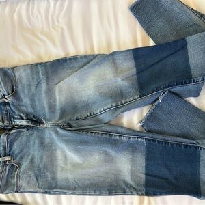 PacSun Blue Straight Jeans with Distressed Look and Whiskering